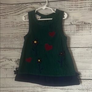 Green vintage corduroy dress size 4t